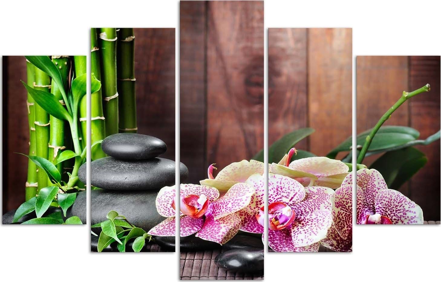 Quadri Quadro 5 pezzi Stampa su tela Pietre di orchidea Bambù in Poster e stampe Collezione Casa - Trebisacce, commercioVirtuoso.it
