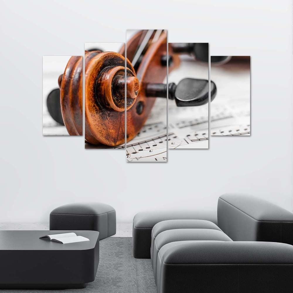 Quadro su tela 5 pannelli Spartiti per violino in Poster e stampe Collezione Casa - Trebisacce, commercioVirtuoso.it