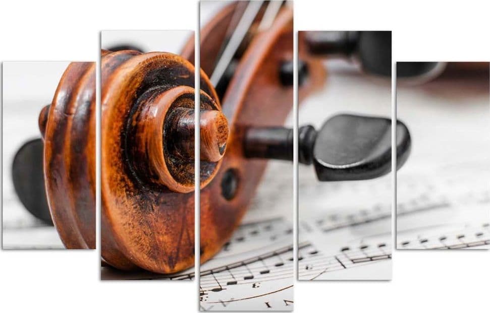 Quadro su tela 5 pannelli Spartiti per violino in Poster e stampe Collezione Casa - Trebisacce, commercioVirtuoso.it