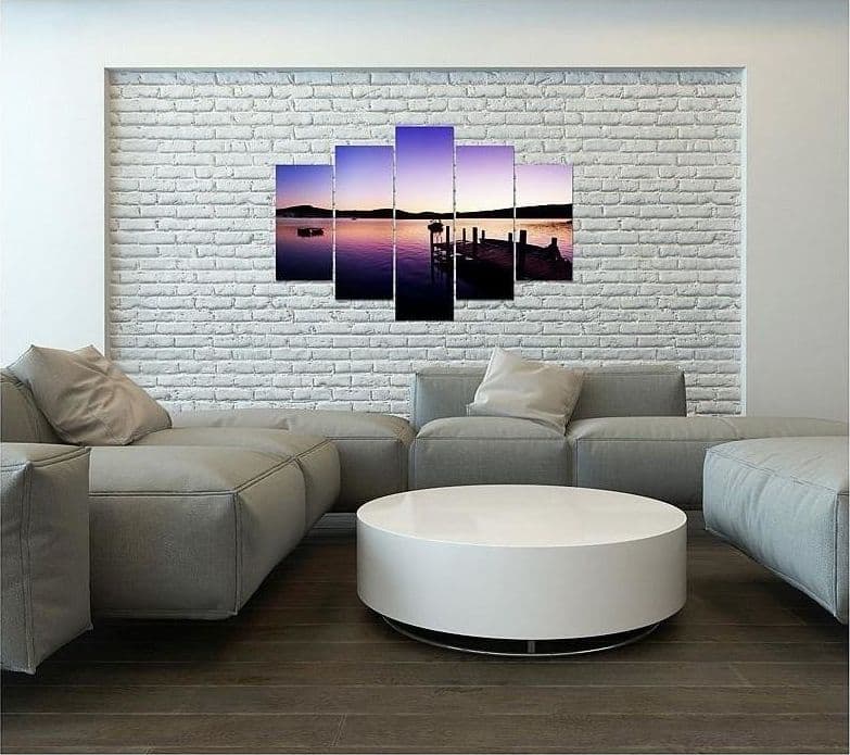 Quadro su tela 5 pannelli Ponte Tramonto Viola in Poster e stampe Collezione Casa - Trebisacce, commercioVirtuoso.it