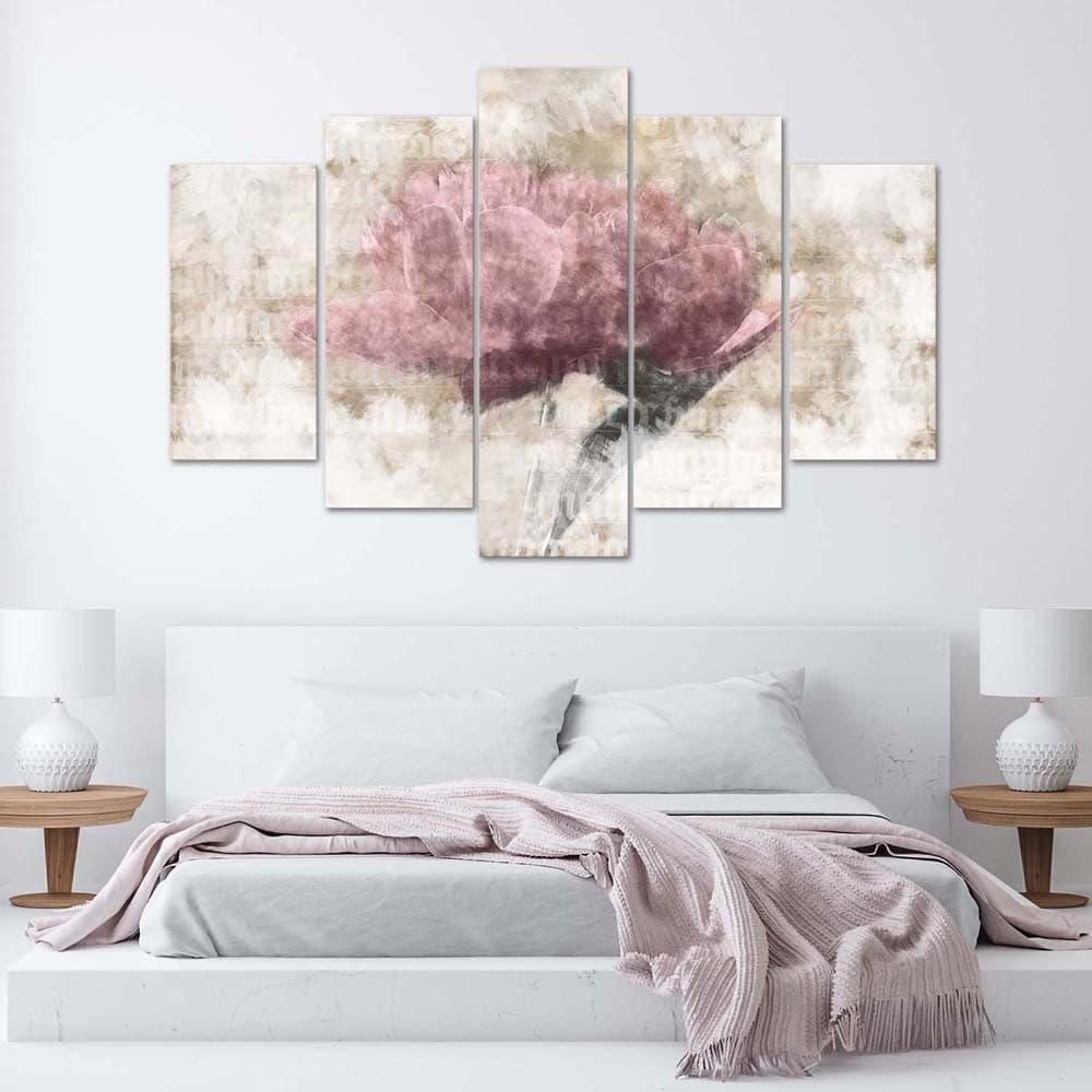 Quadri Quadro 5 pezzi Stampa su tela Fiore rosa vintage in Poster e stampe Collezione Casa - Trebisacce, commercioVirtuoso.it