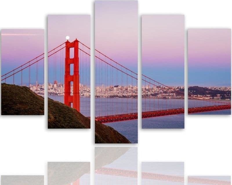 Quadri Quadro 5 pezzi Stampa su tela Ponte del Golden Gate in Poster e stampe Collezione Casa - Trebisacce, commercioVirtuoso.it
