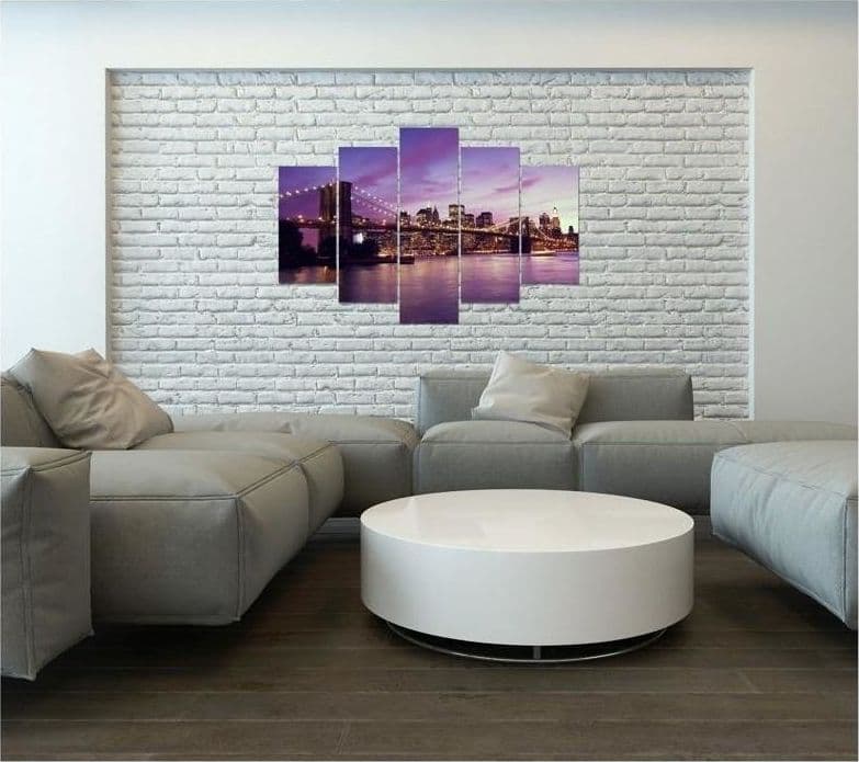 Quadro su tela 5 pannelli Tramonto a New York Manhattan in Poster e stampe Collezione Casa - Trebisacce, commercioVirtuoso.it