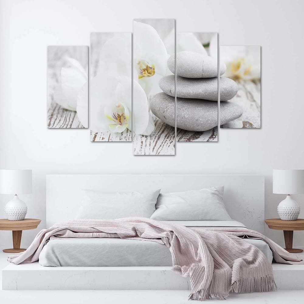 Quadro Multipannello Pietre termali Zen Orchid in Poster e stampe Collezione Casa - Trebisacce, commercioVirtuoso.it