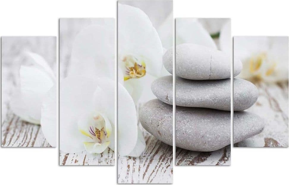 Quadro Multipannello Pietre termali Zen Orchid in Poster e stampe Collezione Casa - Trebisacce, commercioVirtuoso.it
