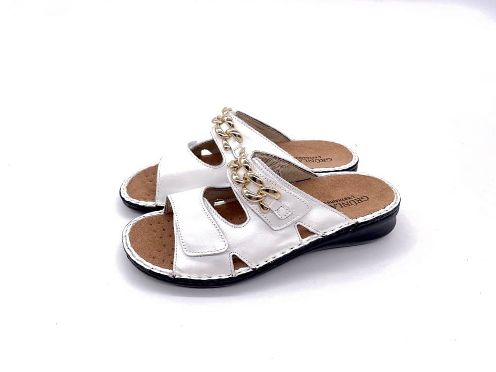 GRUNLAND Ciabatta Donna Dami Bianco in Pantofole Calzature Durello - Agna, commercioVirtuoso.it