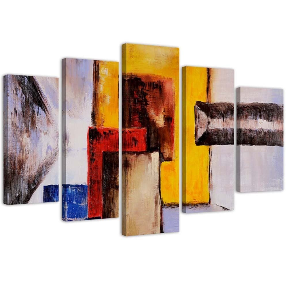 Quadro su tela 5 pannelli Astrazione colorata in Poster e stampe Collezione Casa - Trebisacce, commercioVirtuoso.it