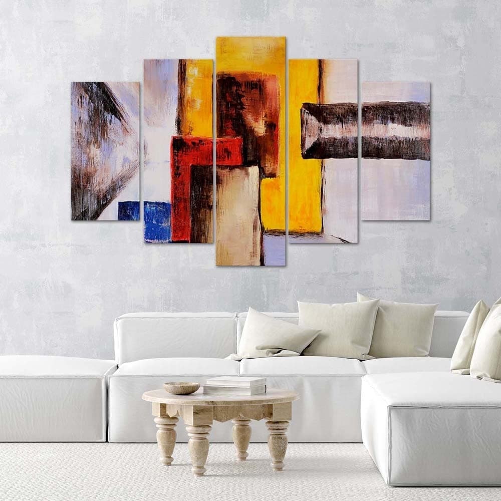 Quadro su tela 5 pannelli Astrazione colorata in Poster e stampe Collezione Casa - Trebisacce, commercioVirtuoso.it