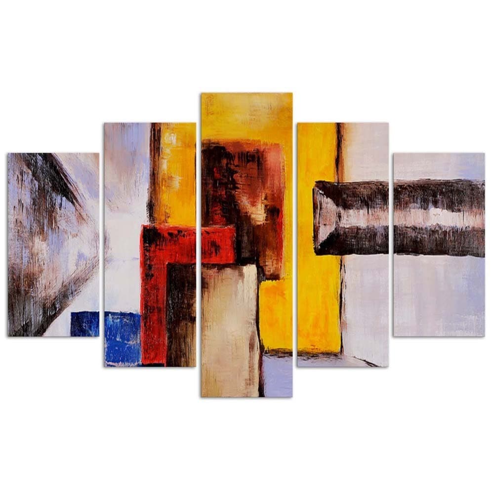 Quadro su tela 5 pannelli Astrazione colorata in Poster e stampe Collezione Casa - Trebisacce, commercioVirtuoso.it