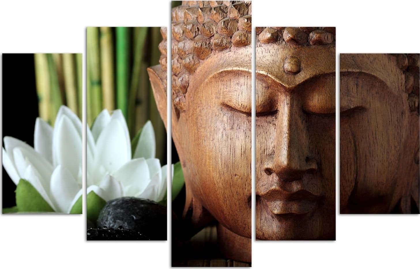 Quadro su tela 5 pannelli Fiori di bambù di Buddha in Poster e stampe Collezione Casa - Trebisacce, commercioVirtuoso.it