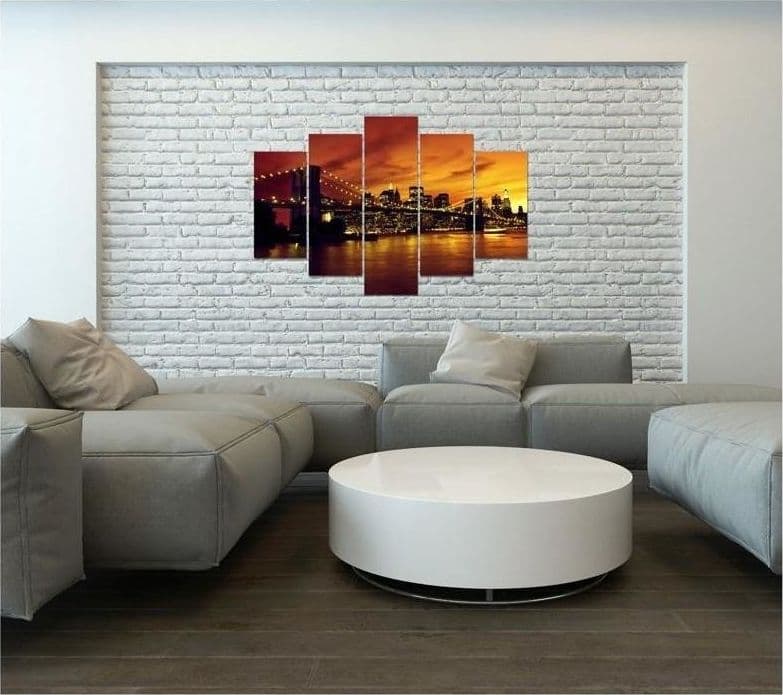 Quadro su tela 5 pannelli Tramonto a New York Manhattan in Poster e stampe Collezione Casa - Trebisacce, commercioVirtuoso.it