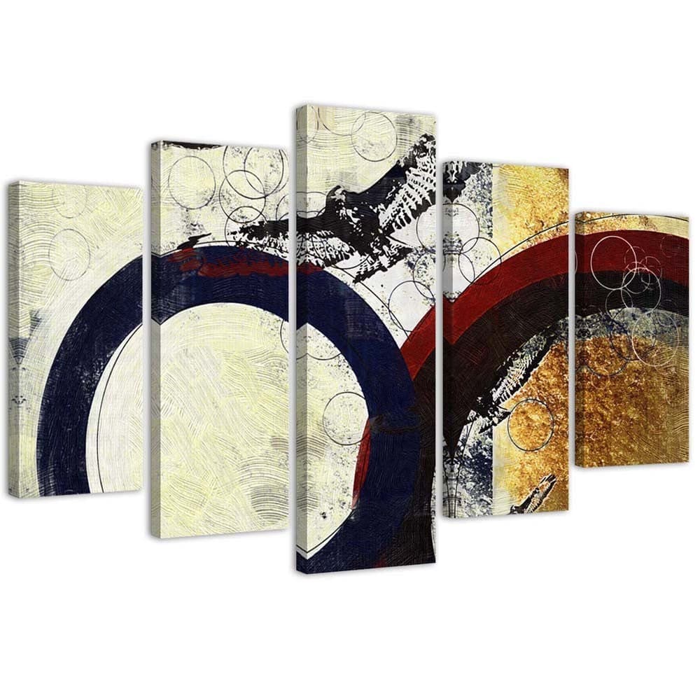 Quadro su tela 5 pannelli Cerchio astratto colorato in Poster e stampe Collezione Casa - Trebisacce, commercioVirtuoso.it