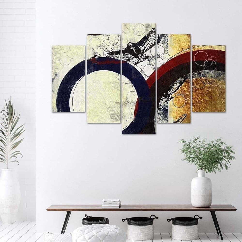 Quadro su tela 5 pannelli Cerchio astratto colorato in Poster e stampe Collezione Casa - Trebisacce, commercioVirtuoso.it