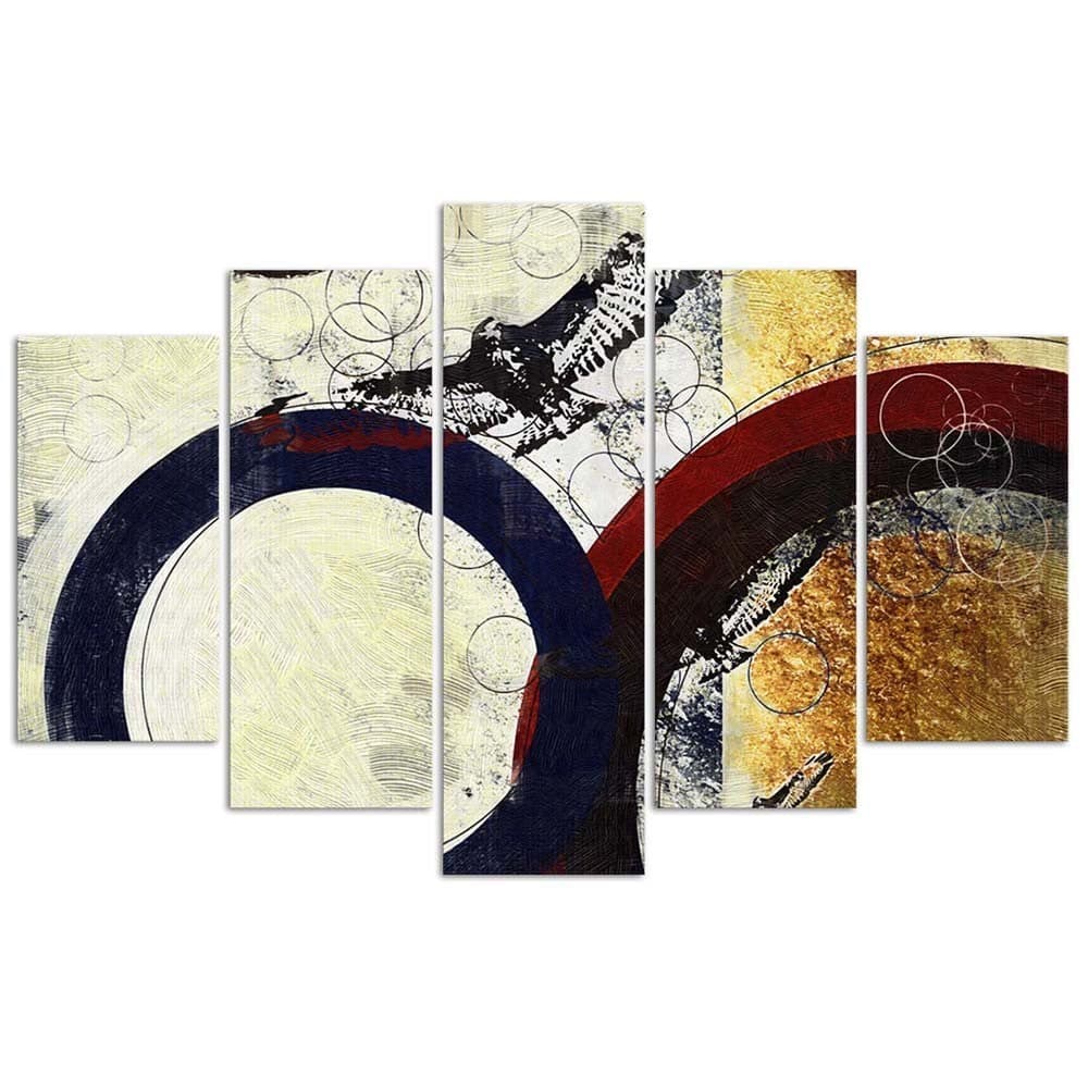 Quadro su tela 5 pannelli Cerchio astratto colorato in Poster e stampe Collezione Casa - Trebisacce, commercioVirtuoso.it