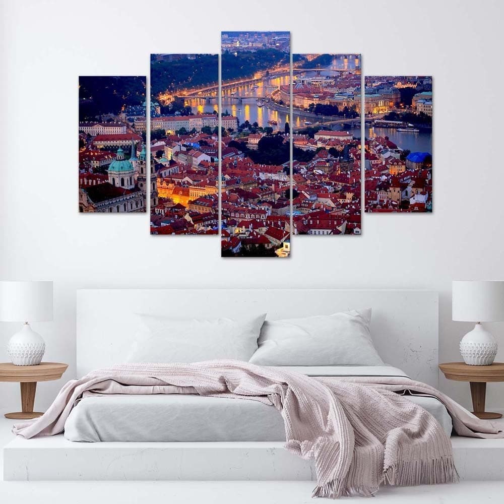 Quadro su tela 5 pannelli Ponti della città di Praga in Poster e stampe Collezione Casa - Trebisacce, commercioVirtuoso.it