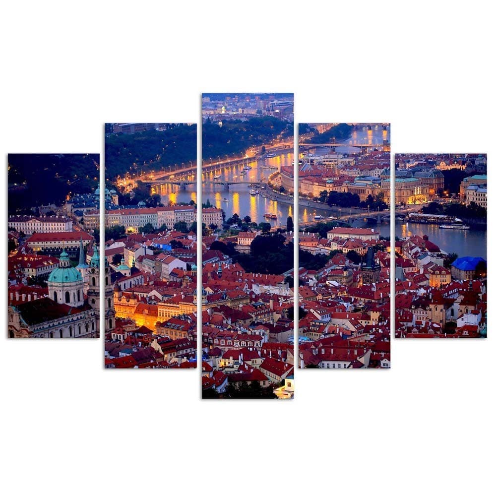 Quadro su tela 5 pannelli Ponti della città di Praga in Poster e stampe Collezione Casa - Trebisacce, commercioVirtuoso.it
