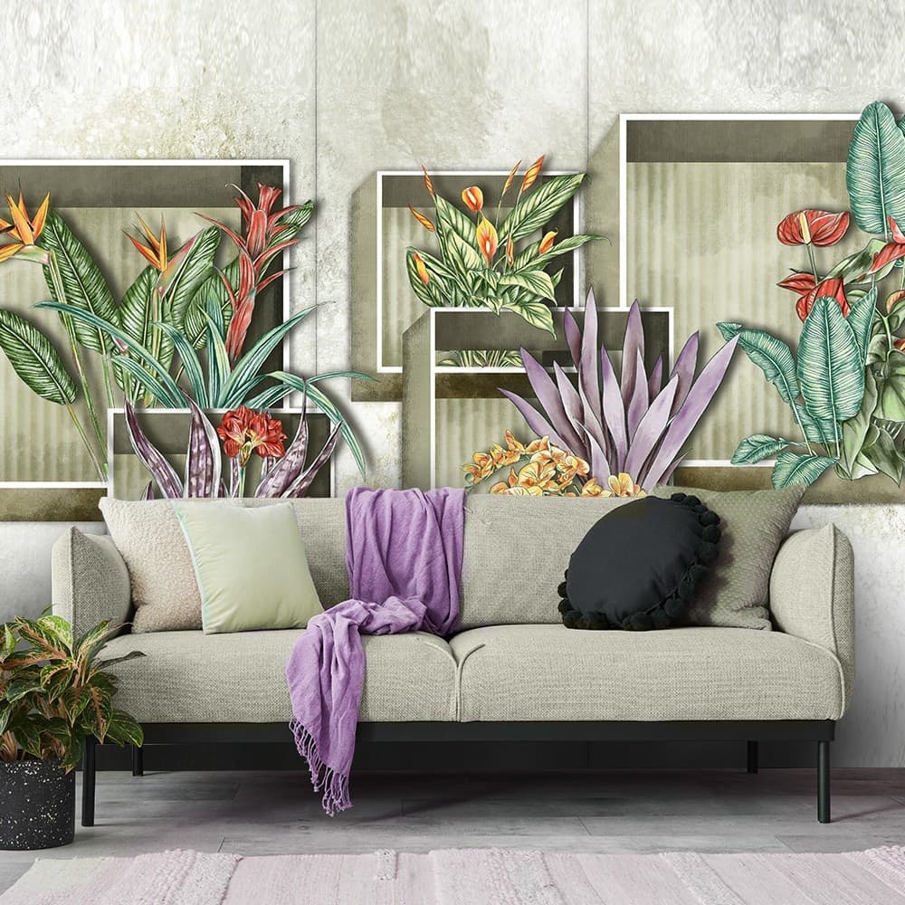 Carta Da Parati, Fiori Piante Astratte in Carta da parati Collezione Casa - Trebisacce, commercioVirtuoso.it