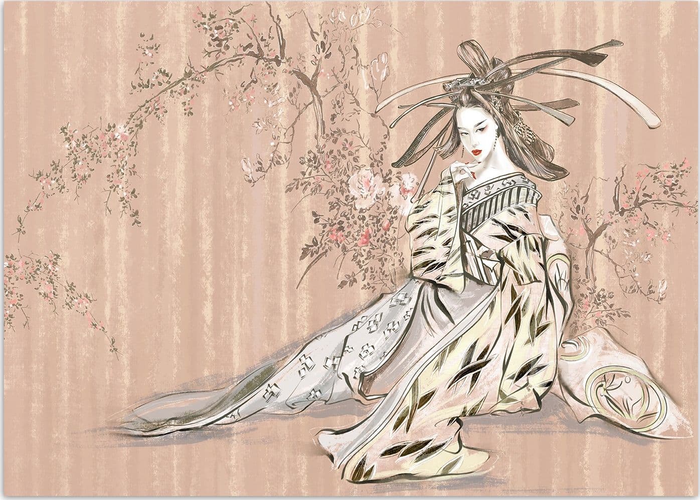 Carta Da Parati, Geisha giapponese classica in Carta da parati Collezione Casa - Trebisacce, commercioVirtuoso.it