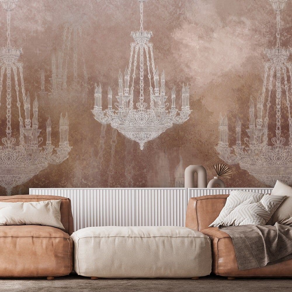Carta Da Parati, Lampadario Lampada Marrone Retrò in Carta da parati Collezione Casa - Trebisacce, commercioVirtuoso.it
