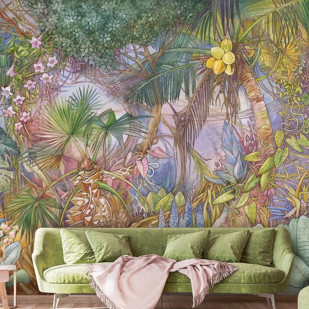 Carta Da Parati, Lusso colorato giungla animali tropicali in Carta da parati Collezione Casa - Trebisacce, commercioVirtuoso.it