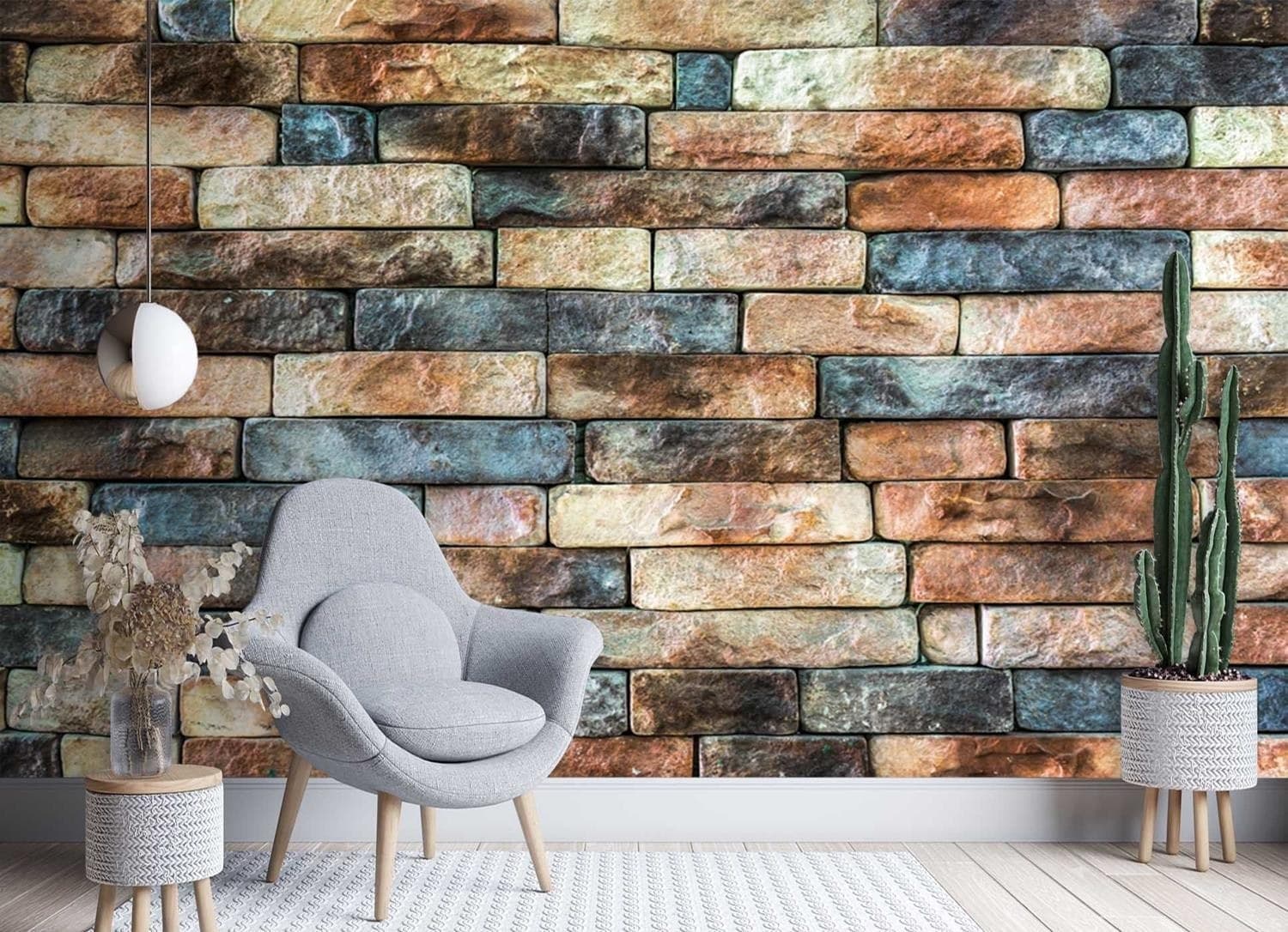 Carta Da Parati, Muro di mattoni colorati in Carta da parati Collezione Casa - Trebisacce, commercioVirtuoso.it