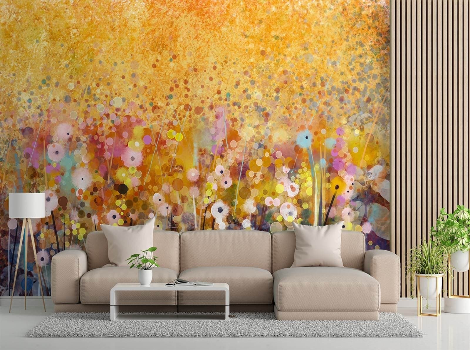 Carta Da Parati, Prato con fiori astrazione colorata in Carta da parati Collezione Casa - Trebisacce, commercioVirtuoso.it