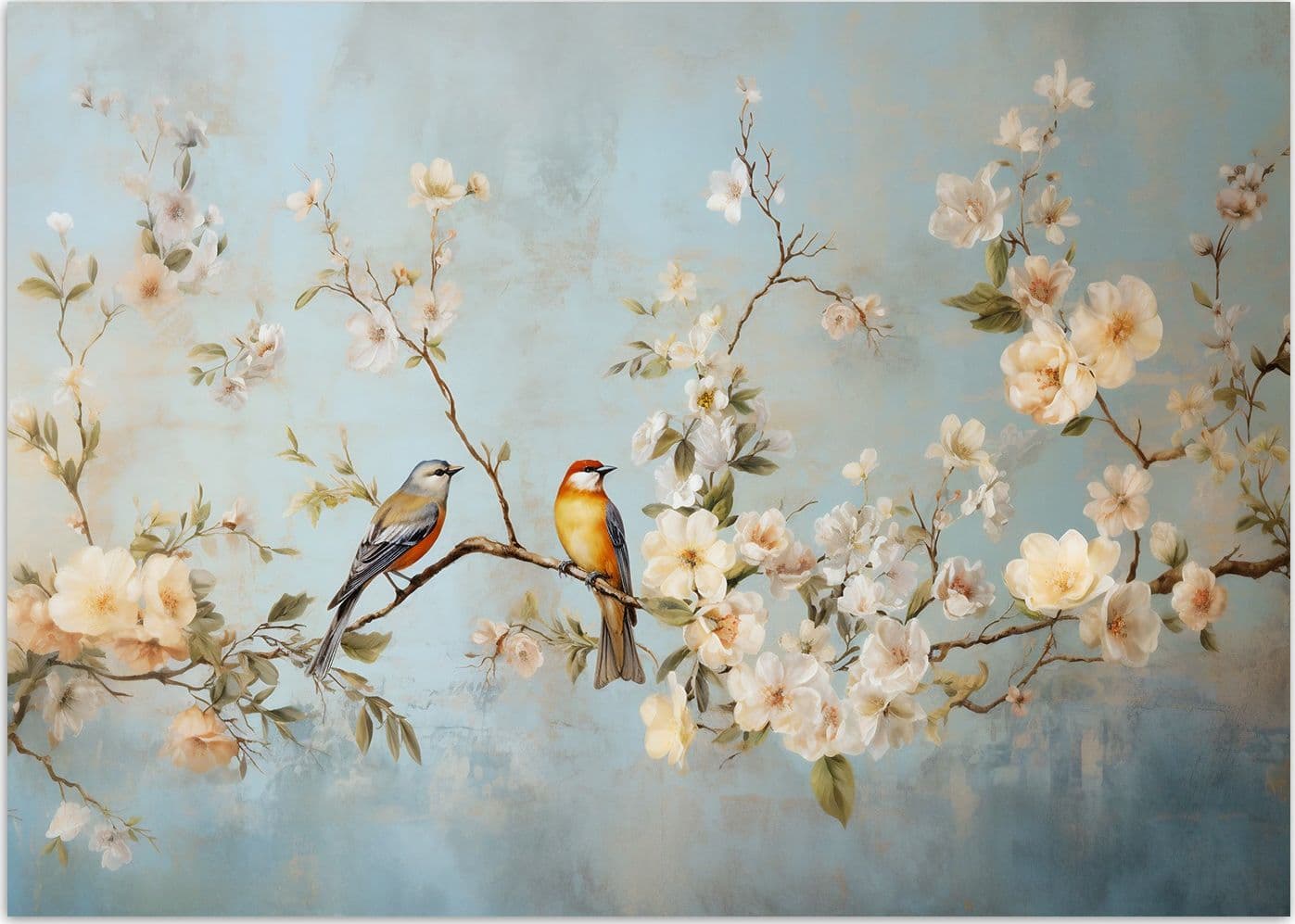 Carta Da Parati, Uccelli sul ramo Chinoiserie in Carta da parati Collezione Casa - Trebisacce, commercioVirtuoso.it