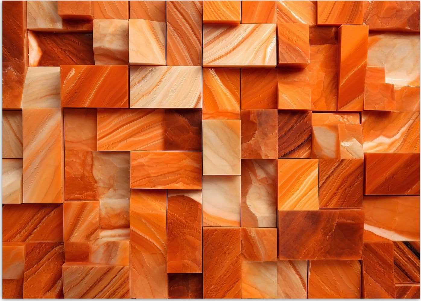 Carta Da Parati, Cubo muro arancione 3D in Carta da parati Collezione Casa - Trebisacce, commercioVirtuoso.it