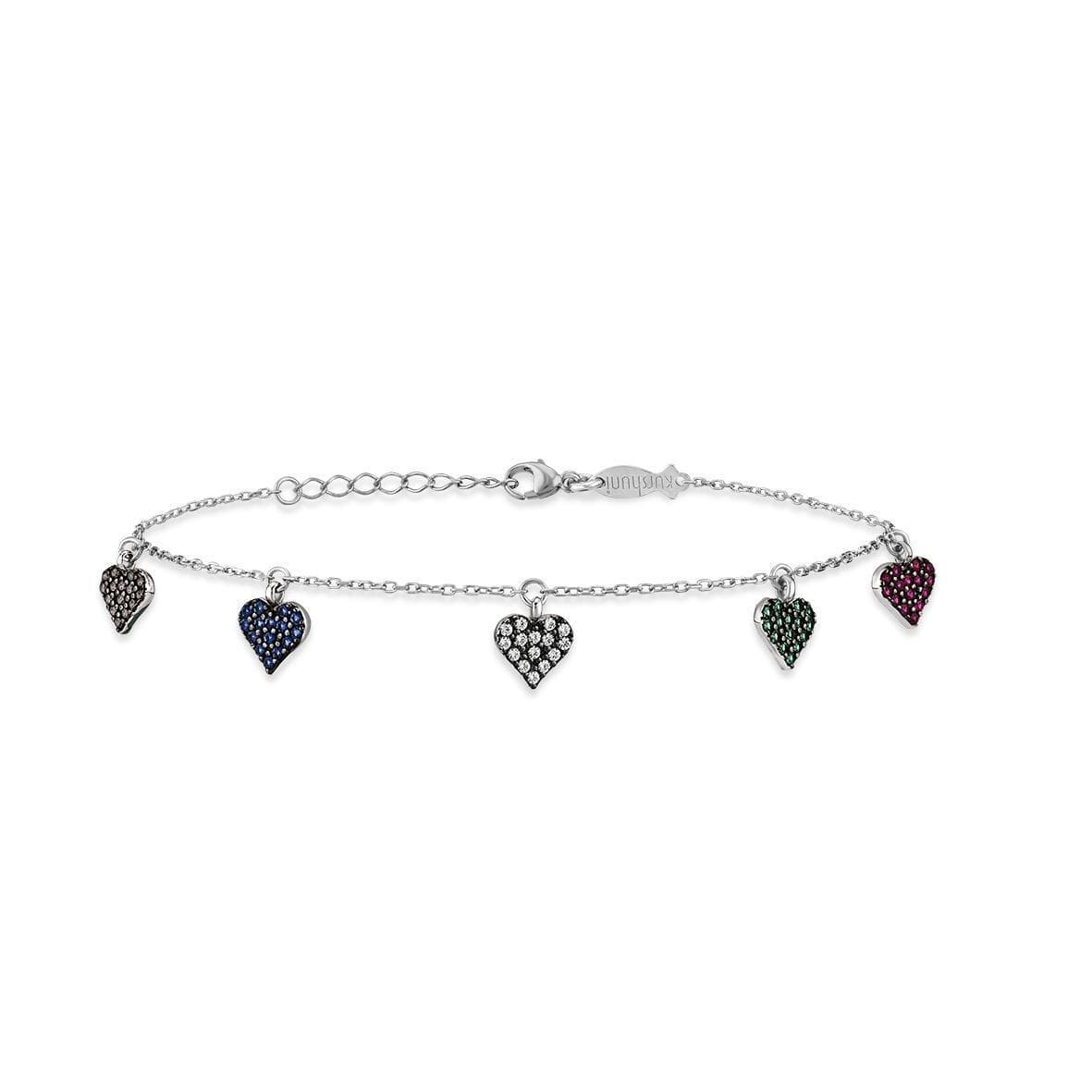 KURSHUNI  Bracciale Argento 925 da donna Multiheart