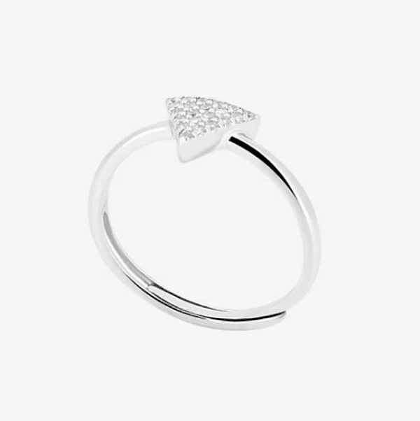 Anihma - ANELLO TRIANGOLO PAVÉ - ARGENTO