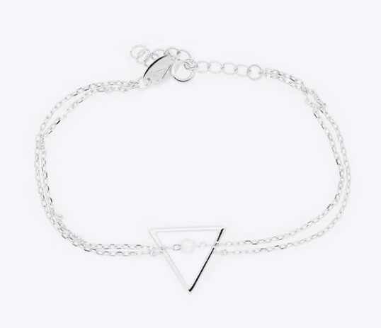 Anihma - BRACCIALE DOPPIO FILO CON TRIANGOLO E PERLA - ARGENTO