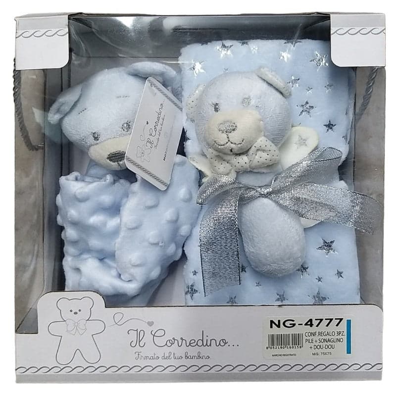 Regalo neonato con Plaid, Doudou e sonaglino Nazareno Gabrielli in Set da regalo Collezione Casa - Trebisacce, commercioVirtuoso.it