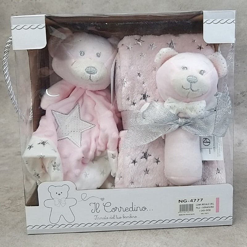 Regalo neonato con Plaid, Doudou e sonaglino Nazareno Gabrielli in Set da regalo Collezione Casa - Trebisacce, commercioVirtuoso.it