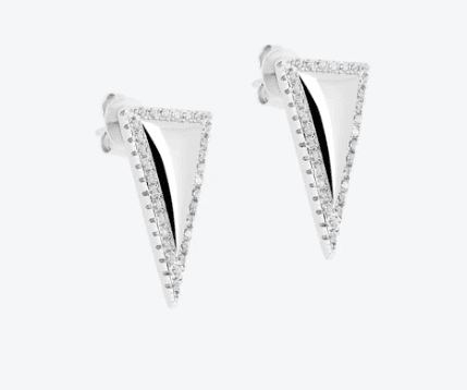 Anihma - ORECCHINI TRIANGOLO PAVÉ - ARGENTO