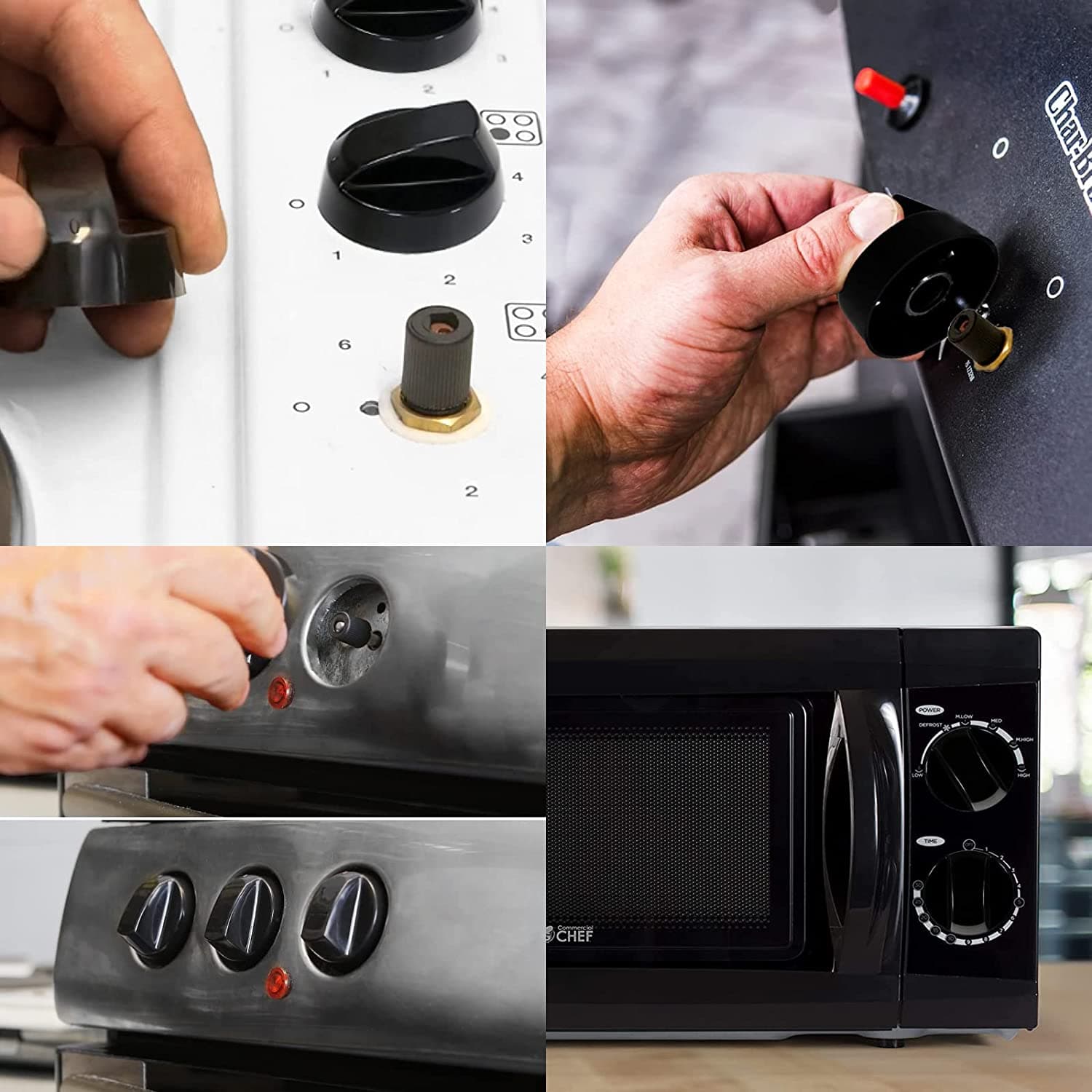 MANOPOLA UNIVERSALE PER CUCINA A GAS NERE INNESTO 6 - 8 MM 4 PEZZI OM in prodotto EuroStore07 - Alatri, commercioVirtuoso.it