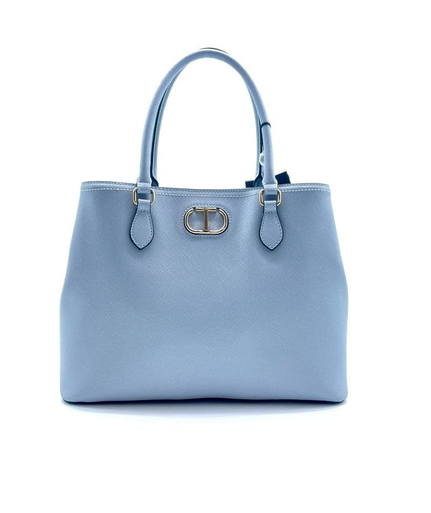 TWINSET Borsa TOTE 241TB7120 in saffiano blue tea