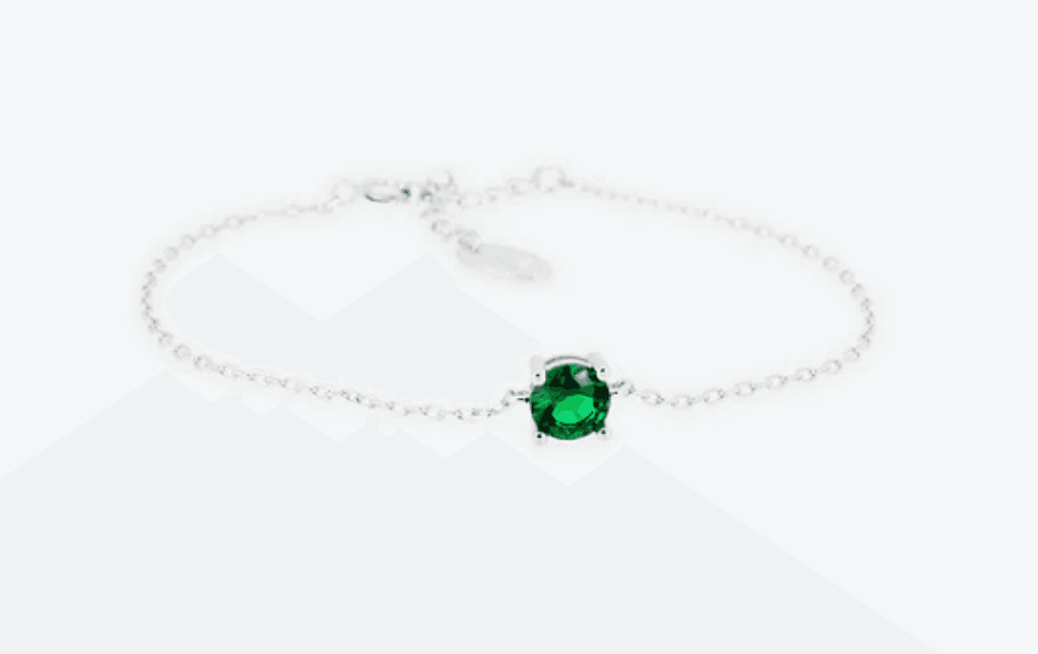 Anihma - BRACCIALE CON ZIRCONE VERDE in Bracciali Alba Gioielli - Casoria, commercioVirtuoso.it