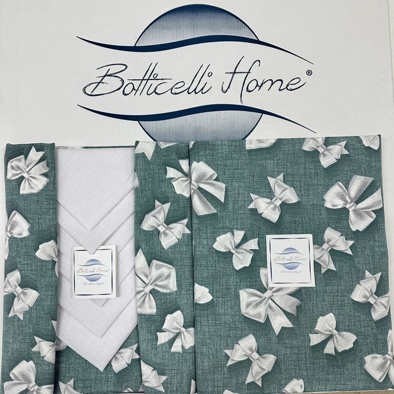 Tovaglia da tavolo con tovaglioli Fiocco Botticelli Home in Tovaglie Collezione Casa - Trebisacce, commercioVirtuoso.it