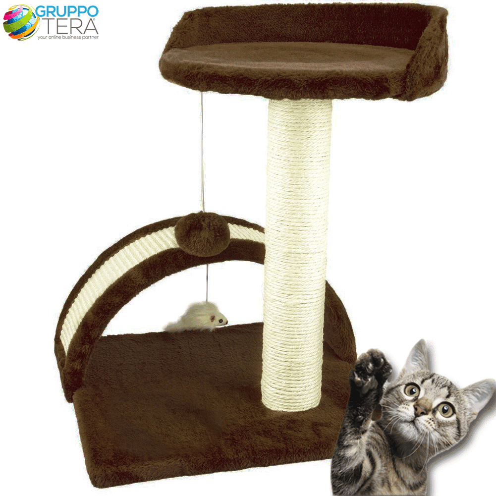 Tiragraffi Per Gatti Marrone Con Gioco Pallina Palo 50cm Topolino Tunnel Soffice in Colonne tiragraffi Esplodia - Napoli, commercioVirtuoso.it