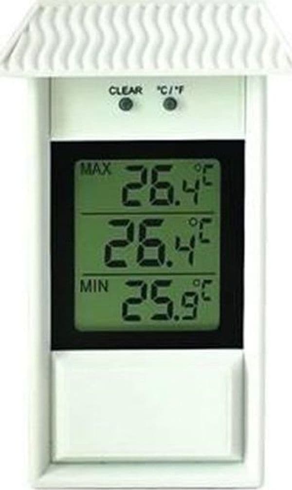 TERMOMETRO PLASTICA MIN/MAX DIGITALE mm.150x80 - BIANCO - FER 388542 in prodotto EuroStore07 - Alatri, commercioVirtuoso.it