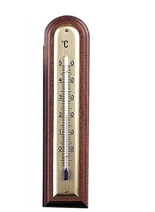 TERMOMETRO LEGNO NOCE ARROTONDATO - scuro - mm.183x43 - - FER 388511 in prodotto EuroStore07 - Alatri, commercioVirtuoso.it