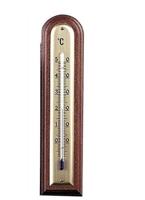 TERMOMETRO LEGNO NOCE ARROTONDATO - scuro - mm.183x43 - - FER 388511 in prodotto EuroStore07 - Alatri, commercioVirtuoso.it