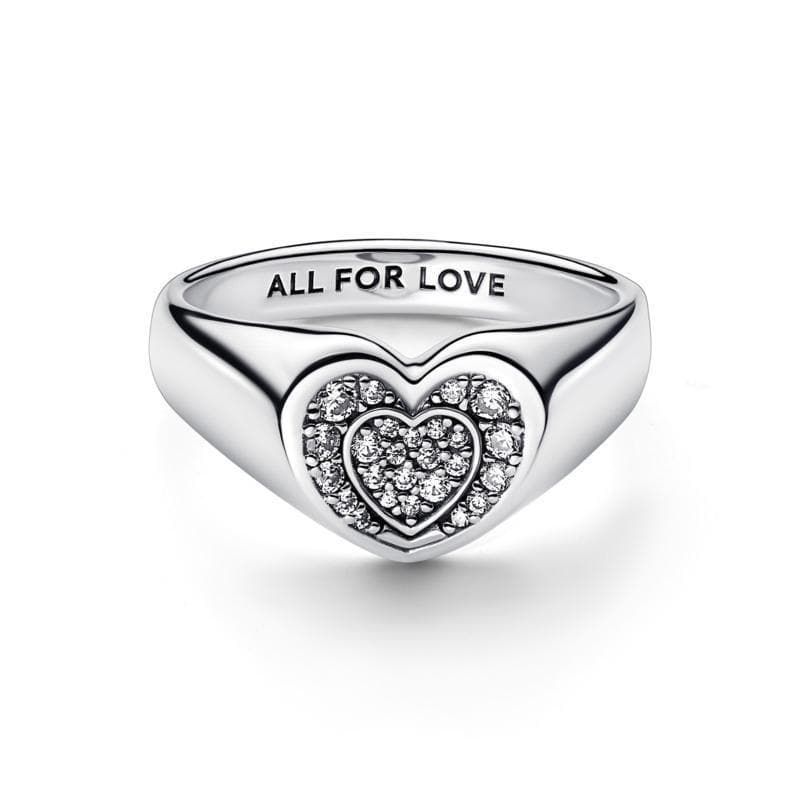 Pandora - Anello Cuore Pavé Sigillo in Anelli Alba Gioielli - Casoria, commercioVirtuoso.it