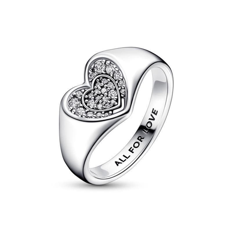 Pandora - Anello Cuore Pavé Sigillo in Anelli Alba Gioielli - Casoria, commercioVirtuoso.it