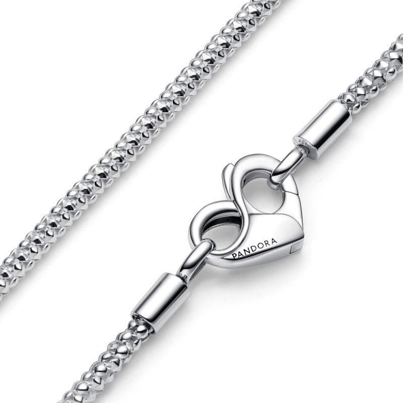 Pandora  Collana Maglia Geometrica con Chiusura a Cuore in Bead Charm Alba Gioielli - Casoria, commercioVirtuoso.it