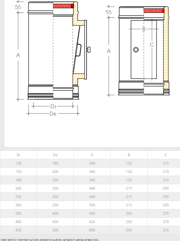 Modulo con raccolta incombusti e antiscoppio Di 200 - De 250 mm in Registratori vocali digitali Aloiserw.com - Altomonte, commercioVirtuoso.it