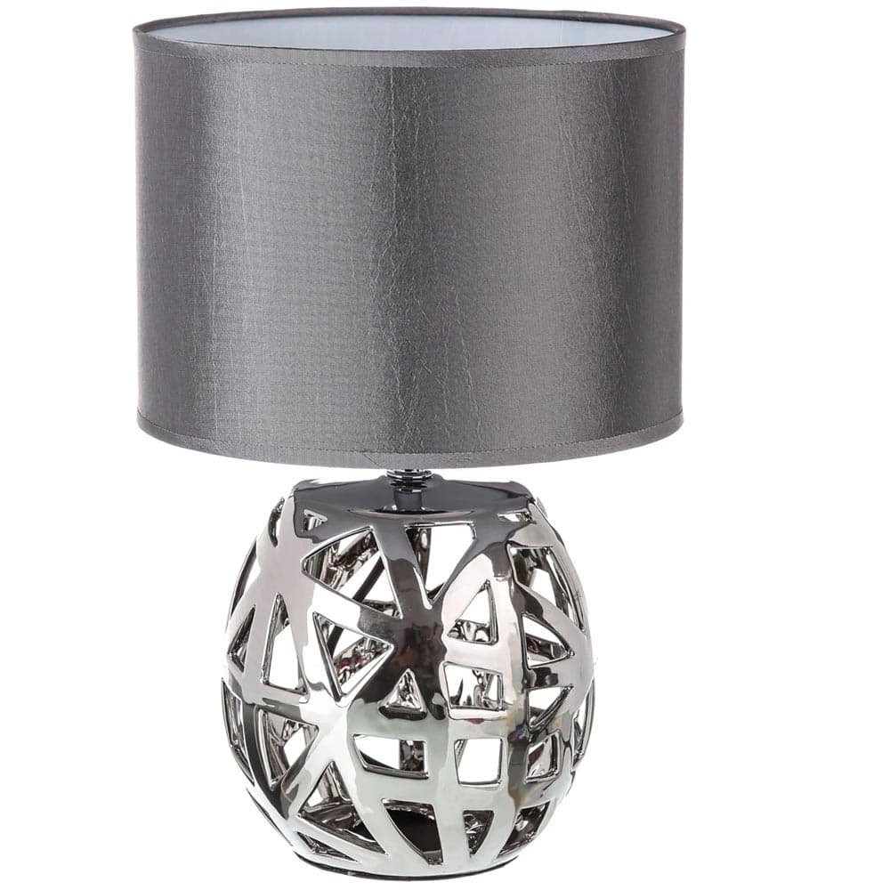 Lampada da Tavolo Lume Comodino in Ceramica Tessuto Design Moderno Abatjour Grey in Lampade da tavolo e abat-jour Esplodia - Napoli, commercioVirtuoso.it