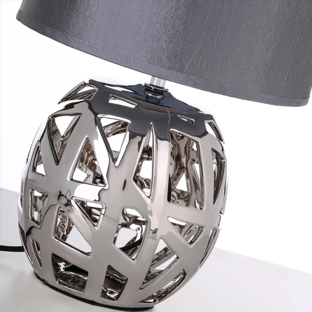 Lampada da Tavolo Lume Comodino in Ceramica Tessuto Design Moderno Abatjour Grey in Lampade da tavolo e abat-jour Esplodia - Napoli, commercioVirtuoso.it