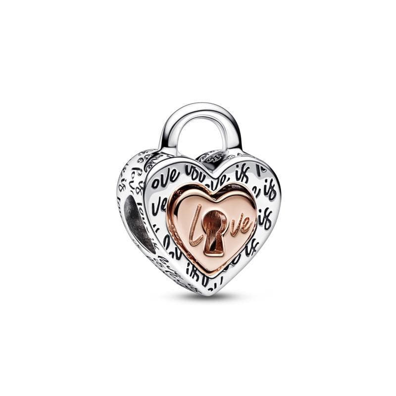 Pandora  Charm Lucchetto Cuore "Love is love" Divisibile