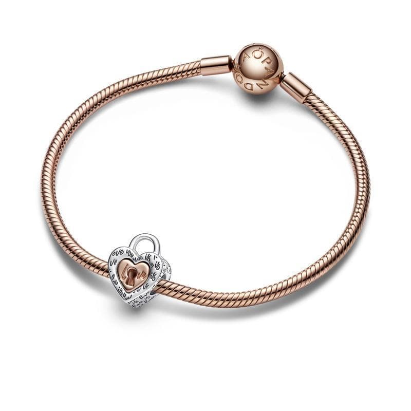 Pandora  Charm Lucchetto Cuore "Love is love" Divisibile in Bead Charm Alba Gioielli - Casoria, commercioVirtuoso.it